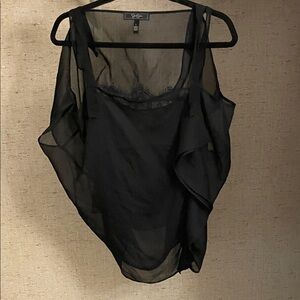 Sheer Black Sleeveless Top